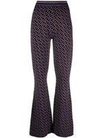 DVF Diane von Furstenberg pantalon évasé à motif en jacquard - Violet