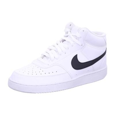 Nike Court Vision Mid NN Herensneakers, Wit Zwart Wit, 47.5 EU