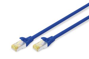 Digitus DK-1644-A-005/B RJ45 Netwerkkabel, patchkabel CAT 6A S/FTP 0.50 m Blauw Halogeenvrij, Verdraaide paren, Snagless, Vlambestendig 1 stuk(s)