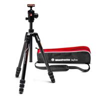 Manfrotto GT MKBFRTC4GTA-BH Befree reisstatief, draaisluiting met balhoofd en tas voor Sony, DSLR, CSC, spiegelloos, lichtgewicht carbon, draagvermogen 12 kg, zwart/rood