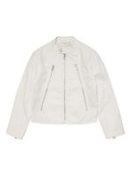 MM6 Maison Margiela Kids veste de moto à fermeture zippée - Blanc - thumbnail