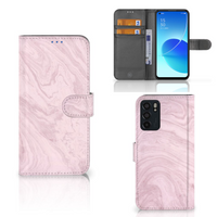 OPPO Reno6 5G Bookcase Marble Pink - Origineel Cadeau Vriendin - thumbnail