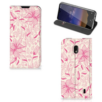 Nokia 2.2 Smart Cover Pink Flowers - thumbnail