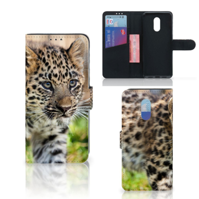 OnePlus 7 Telefoonhoesje met Pasjes Baby Luipaard OnePlus 7 Telefoonhoesje met Pasjes Baby Luipaard