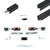 Xperta set 3m rail - Zwart - vloerplint - Enkele deur - inbouw manual fix