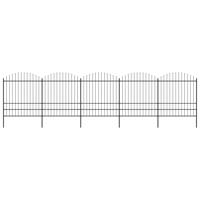 vidaXL Tuinhek met speren bovenkant (1,75-2)x8,5 m staal zwart