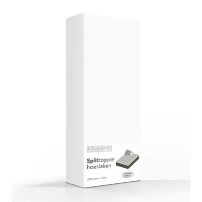 Luxe Double Jersey Splittopper Hoeslaken - Wit