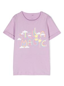 Stella McCartney Kids t-shirt en coton à logo imprimé - Violet