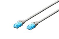 DIGITUS LAN kabel Cat 5e - 0,5m - CCA netwerkkabel Met RJ45 - U/UTP Niet Afgeschermd - Compatibel met Cat-6 & Cat-5 - Grijs