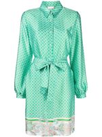 LIU JO robe-chemise ceinturée à imprimé graphique - Vert