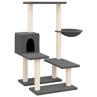 vidaXL Kattenmeubel met sisal krabpalen 94,5 cm donkergrijs, kattenpaal, kattenboom, kattenkrabpaal, kattenhuis, kattenmeubel, kattenpalen