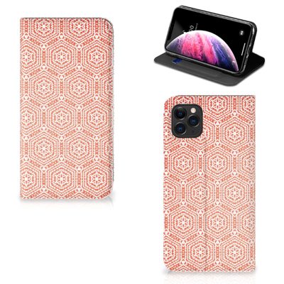 Apple iPhone 11 Pro Max Hoesje met Magneet Pattern Orange Apple iPhone 11 Pro Max Hoesje met Magneet Pattern Orange