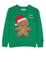 MC2 Saint Barth Kids pull à logo Festive en intarsia - Vert