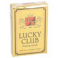 Lucky club speelkaarten rood 9 x 6 cm - thumbnail