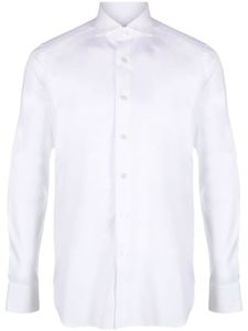 Xacus spread-collar cotton shirt - WHITE