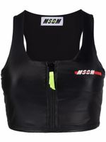 MSGM brassière de sport à logo imprimé - Noir