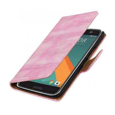 Bookwallet lizard roze hoes HTC 10 Bookwallet lizard roze hoes HTC 10