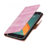 Bookwallet lizard roze hoes HTC 10