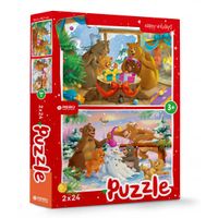 Rebo Productions Christmas Bears legpuzzel junior 24/24 stukjes - thumbnail