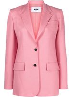 MSGM blazer boutonné à revers crantés - Rose