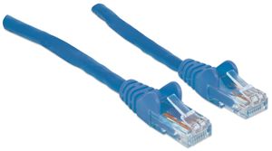 Intellinet 350785 RJ45 Netwerkkabel, patchkabel CAT 6A S/FTP 7.50 m Blauw Folie afscherming, Afscherming gevlochten, Halogeenvrij 1 stuk(s)