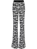 Balmain pantalon droit à motif monogrammé - Noir - thumbnail