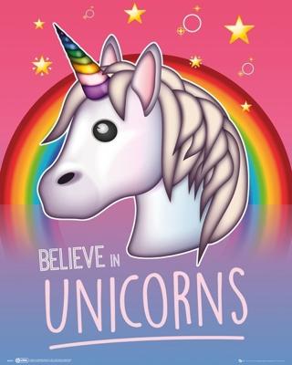 Emoji I Believe In Unicorns Poster 40x50cm