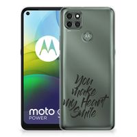 Motorola Moto G9 Power Siliconen hoesje met naam Heart Smile - thumbnail