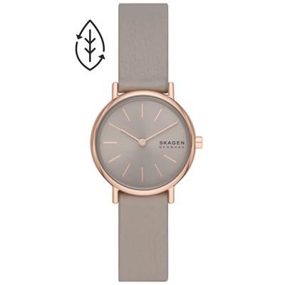 Skagen SKW3060 Horloge Signature Lille staal-leder rosekleurig-grijs 30 mm
