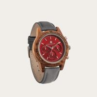 Houten Horloge Ruby Silver Grey