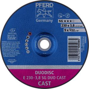 PFERD E 230-3,8 SG DUO CAST 62023100 Doorslijpschijf gebogen 230 mm 10 stuk(s) Grijs/grauw sferoïdisch gietijzer