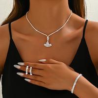 Bruidssieradensets 3 Gesimuleerde diamant 1 Ketting 1 Armband Oorbellen Dames Elegant Stijlvol Zoet Schattig Klassiek Liefde Kostbaar Sieraden set Voor Bruiloft Feest / Avond Lahja Lightinthebox