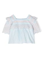 Stella McCartney Kids haut en coton à broderies - Bleu