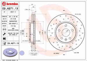 Remschijf BREMBO, Remschijftype: Geperforeerd / Geventileerd, u.a. für Saab, Vauxhall, Opel, Chevrolet