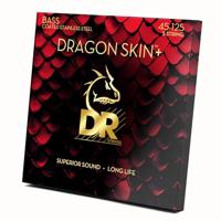 DR DBS5-45 Dragon Skin+ Stainless Steel Bass Guitar Strings 45-125 - Snarenset voor 5-string basgitaar
