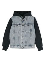 Emporio Armani Kids veste en jean à capuche - Bleu