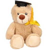 Geslaagd thema cadeau pluche knuffel beer beige 20 cm   - - thumbnail