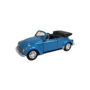 Speelgoed Volkswagen Kever blauwe cabrio auto 12 cm