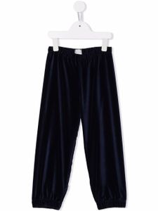 Il Gufo pantalon de jogging à effet velours - Bleu