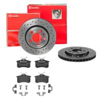 Remmenset, remschijf BREMBO, Remschijftype: Geperforeerd / Geventileerd, Inbouwplaats: Achteras: , u.a. für Audi, VW, Seat, Skoda - thumbnail