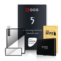 GGS Larmor 5de generatie glas Screen Protector en zonnekap kap Set voor Canon 5D Mk4 - Transparant