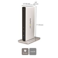 StarTech.com Universeel USB 3.0 laptop docking station met Dual DVI Video HDMI & VGA adapters, 2 USB - thumbnail