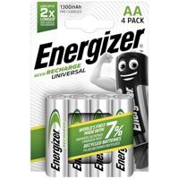 Energizer Batterijen AA, oplaadbaar, 4 stuks, oplaadbaar, universeel