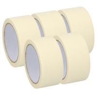 Afplaktape/schilderstape - 5x - wit - 36mm x 25m - voor binnen/buiten - thumbnail