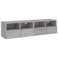 vidaXL Tv-wandmeubels 2 st 60x30x30 cm bewerkt hout grijs sonoma eiken, tv-meubel, opbergkast, tv kastje, tv kast, wandkast, tv dressoir