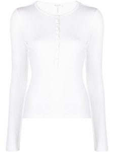 rag & bone Henley button-up ribbed-knit top - Blanc