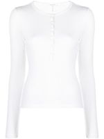 rag & bone Henley button-up ribbed-knit top - Blanc