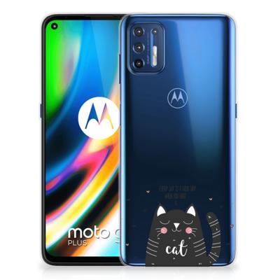 Motorola Moto G9 Plus Telefoonhoesje met Naam Cat Good Day Motorola Moto G9 Plus Telefoonhoesje met Naam Cat Good Day