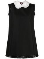 Thom Browne ruffle-trim shift minidress - Noir