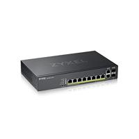 Zyxel Nebula Gigabit Ethernet Layer 2 Managed PoE+ Switch mit 8 Ports, einem Budget von 180 W, 2 Gigabit-Combo-Ports und Hybrid-Cloud-Modus [GS2220-10HP]